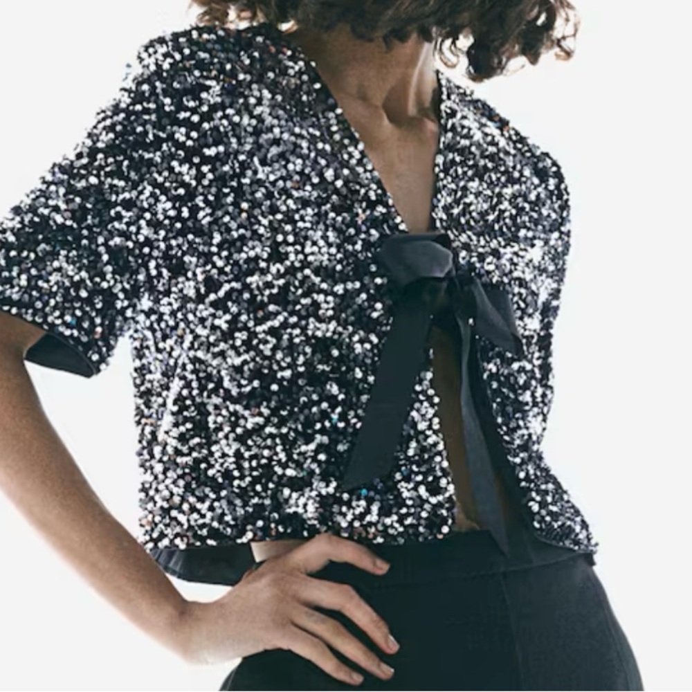 Black and Silver Sequin Jacket